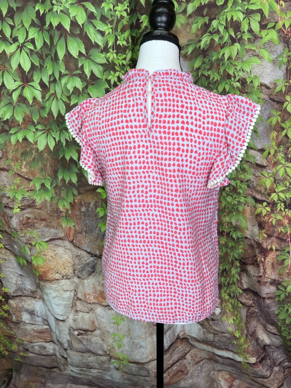 THML Powder Blue and Pink Ruffled Blouse, S - Picture 8 of 12
